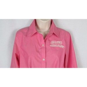 Women NWT Liz Claiborne Pink Shirt S button down LOWE's Motor Speedway Charlotte